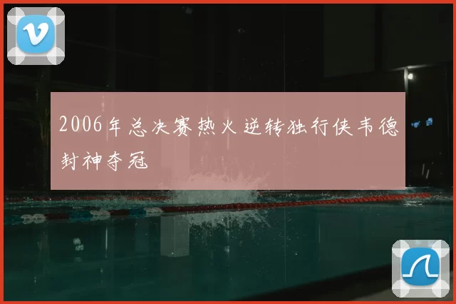 2006年总决赛热火逆转独行侠韦德封神夺冠